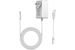 Pudult Baby Swing Charger USB, 6.6Ft Cord, USB Cable with Overcharge,Overvoltage Protection, LED Light, Perfect for Electric Baby Swings Power,White