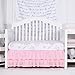TILLYOU Crib Skirt Dust Ruffle Double Layer, Microfiber Nursery Crib Toddler Bedding Skirts for Baby Girls, 14