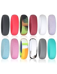 12 unidades de anillo de boda de silicona, anillos de matrimonio de calidad médica superior, actividades al aire libre, deportes, gimnasio, ajuste cómodo y suave con la piel, antibacteriano para mujer