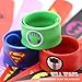 Superhero Slap Bracelet,Boys & Girls Birthday Party Favors and Party Supplies, Superhero Slap Bracelet for Kids School Classroom Rewards, Absolutely Favorite Novelty Toy (12 pcs)-USA WOLF