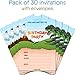 30 Dinosaur Birthday Invitations with Envelopes (30 Pack) - Kids Birthday Invitations for Boys or Girls - Dinosaur Party Decorations Supplies