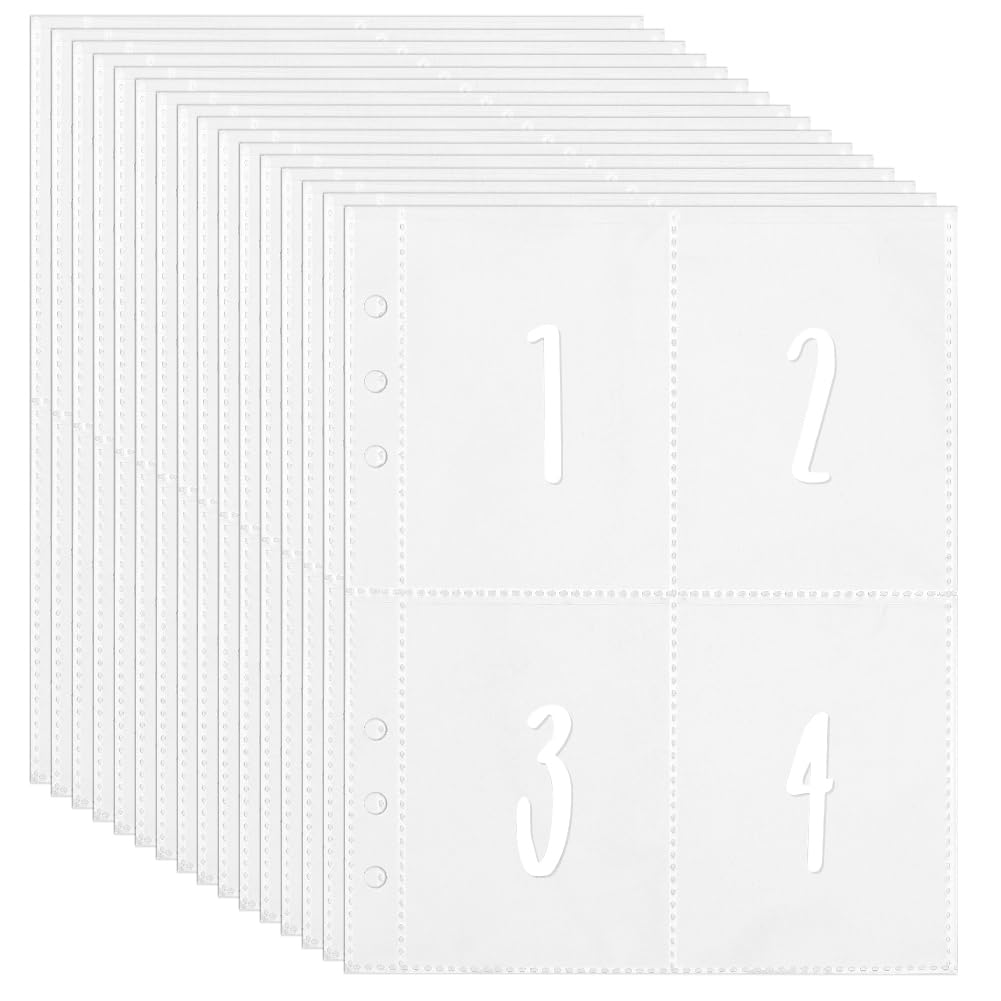 CRASPIRE 25 Pack 100 Pockets A5 Binder Sleeves 3.77x2.71” Trading Card Sleeves Ultra-Clear Kpop Photocard Sheets One-Sided 4 Pocket Photo Pages Top Loading Photo Sheet Protector for Photos