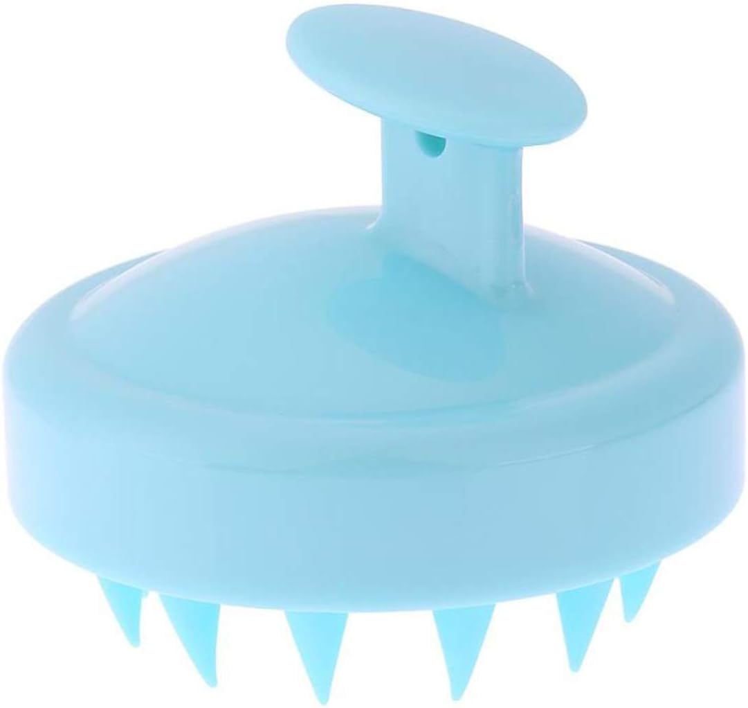 Shampoo Scalp Massage Brush Silicone Teeth Hair Cleaning Scalp Scrubber Massage Cleanse Shower Comb for Men, Women, Kids and Pets (Color : Blue)