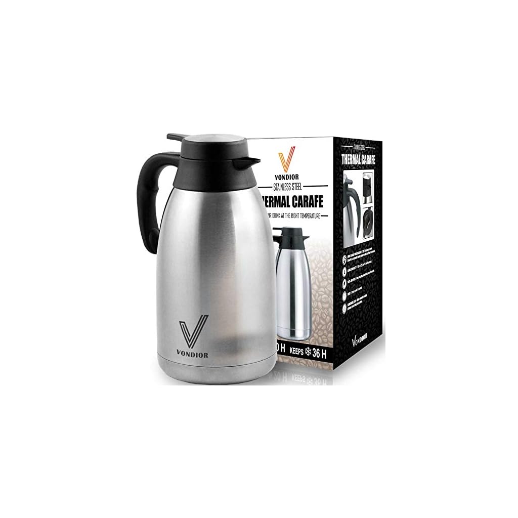 Coffee Thermal Carafe (68 Oz) + Free Brush Large stainless steel