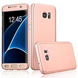 ATOOZ(TM) Galaxy S7 Edge 360 Degree All-around Full Body Slim Fit Lightweight Hard Protective Skin Case Cover for Samsung Galaxy S7 Edge (Rose Gold)