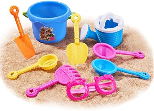 NorSway Beach Sand Toys Set for Kids Bucket Shovel Sifter Rake Goggles Watering Can 9 Piece