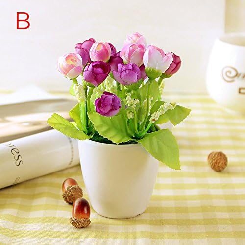 Mini Artificial Rose Flowers Bonsai 6 Colors (B)