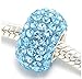 Sterling Silver Jan-Dec Birthstone Charm Beads Swarovski Crystal Elements fit All Charm Bracelets Women Girls Mother's Gifts