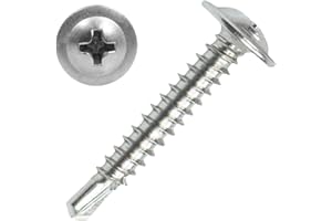 KUPROWIN #8 x 1 Sheet Metal Screws，410 Stainless Steel Modified Truss Head Fast Self Tapping Screws, Phillips Drive Self Drilling Screws for Metal Plastic & Wood (150 Pack)