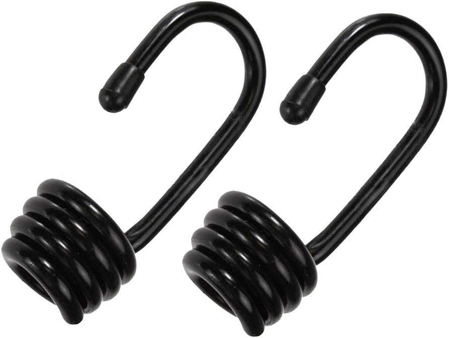 CUTICATE 2 Pieces Spiral Hooks Bungee JHook, Steel (Plastic Coated