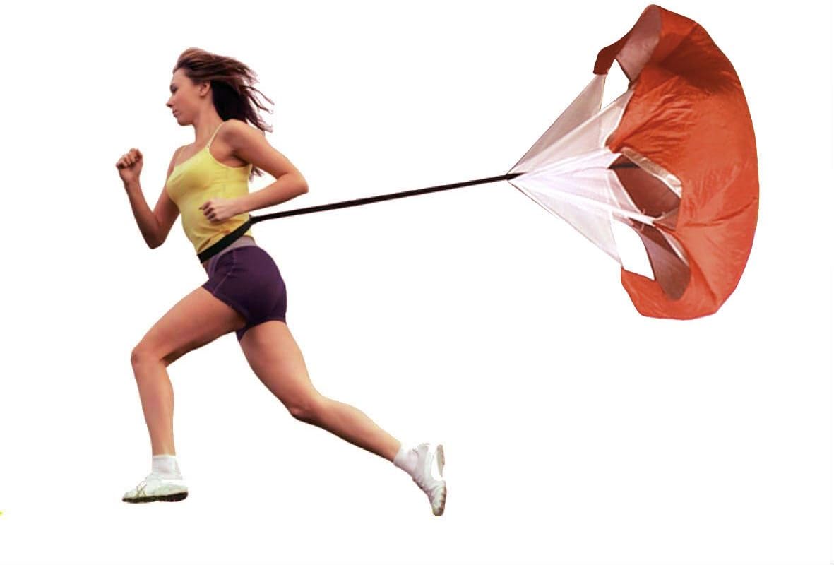 Maxzola Resistance Running Parachute Speed Training Chute 56inch Adjustable Speed Training Equipment Running Parachute (Red)