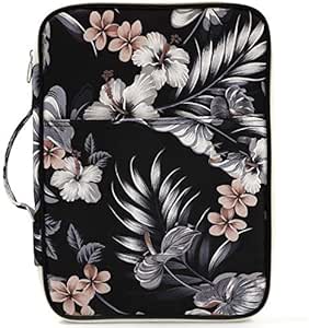 Noblik - Carpeta multifunción con diseño de flores, color blanco