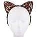LUX ACCESSORIES Halloween Cat Kitty Cosplay Party Costume Leopard Fabric Ears Bow Tie Tail (3pcs)