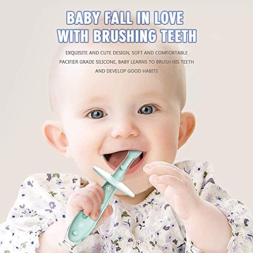 Toddler Toothbrush, Training Baby Toothbrush Silicone 2 Pack, Infant