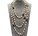 Fashion Jewelry Lady Imitation Pearl Clover Charm Floral Necklace