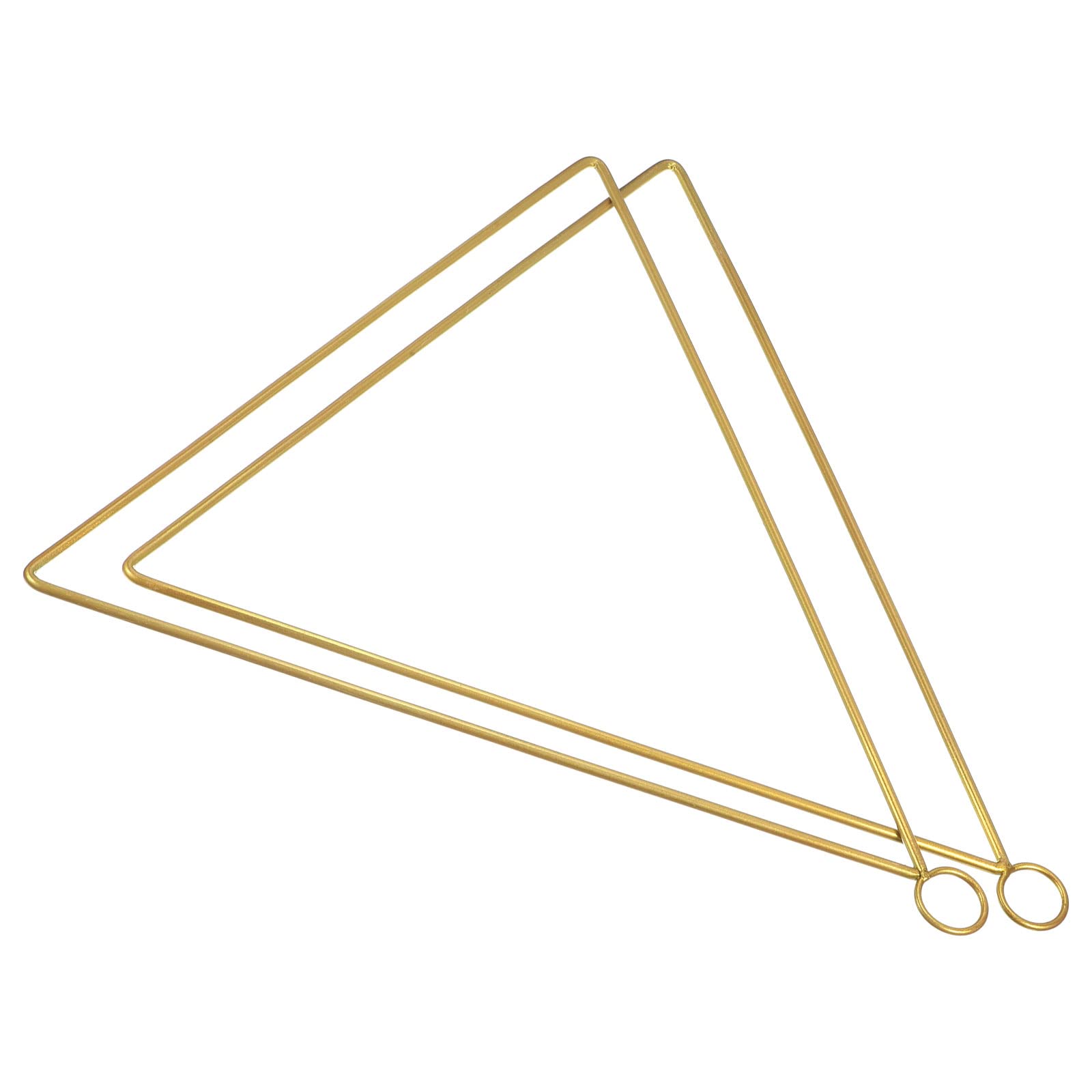 PATIKIL 12 Inch Triangle Metal Floral Hoop, 2 Pcs Gold Wreath Macrame Frame for Wedding Geometric Decor Party Wall Hanging, Gold Tone