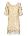 HAOYIHUI Women's Sparkly Wave Metallic Sequin Half Sleeve Party Dress