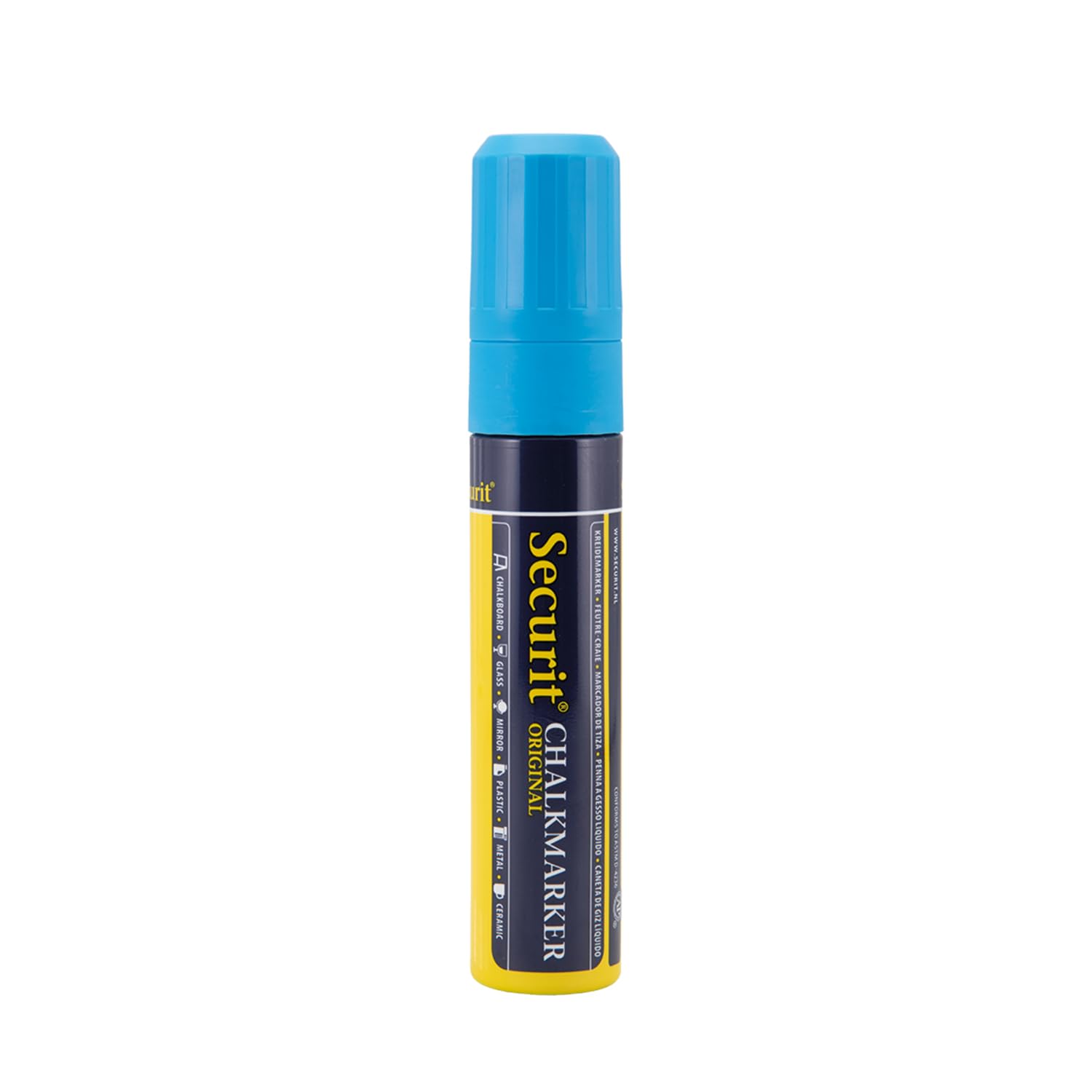 Securit SMA720-BU-4 Liquid Chalk Marker, Blue, Large 7-15Mm Nib, Blue