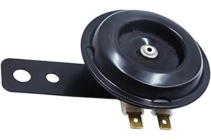 INFINAUTO 6V 1.5A 110dB Metal Electric Loud Horn Speaker Trumpet Black for Motorcycle Stylish Design