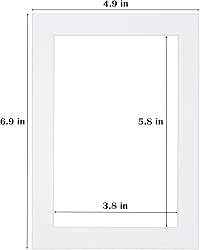 Egofine 11x14 White Picture Mats Pack of 6, Frame