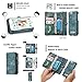 Leather Wallet Phone Case Card Holder Detachable Magnetic Slim Case with Zipper Storage , Blue , For 4.7 inches (iPhone 6/6S)