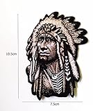 Realistic Chief Native American Indian DIY Applique Embroidered Sew Iron on Patch