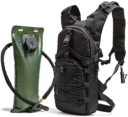 FIGROL Tactical Hydration Pack 3L Bladder Water Bag for Outdoor Running Cycling Hiking Climbing(Black)