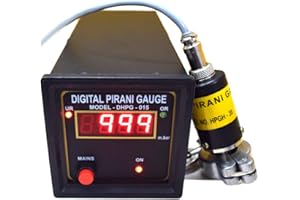 High Vacuum Digital Pirani Gauge Indicator (High Vacuum Range: 999 mBar to 0.001 Bar) Single Head Gauge with Step Up Converte