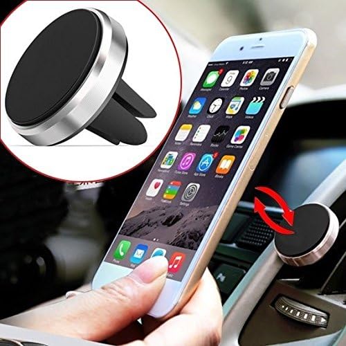 Magnetic Car Air Vent Mount with Fast Swift-Snap Technology for Smartphone and Mini Tablets, [Silver Color]