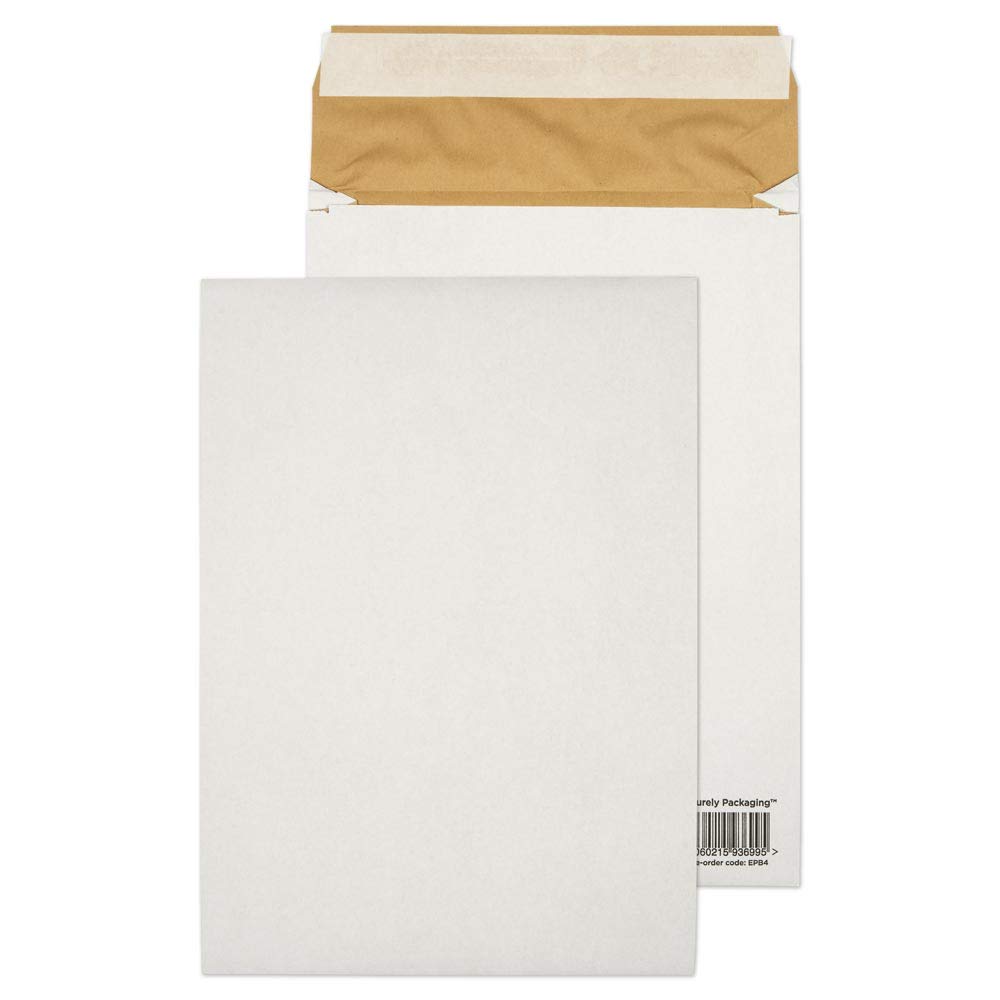 Vita Blake B4 Eco Cushion White 140gsm Plastic-Free Padded Expandable Envelopes (EPB4) Pack of 100, B4 350 x 250 x 50 mm