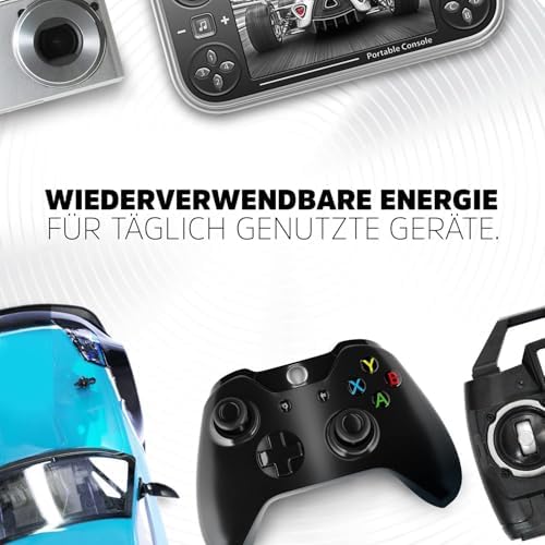 Recharge Universal - AA Akkus (4 Stück) - 1300 mAh NiMH Batterien - Bis zu 5 Jahre nutzbare Batterielebensdauer - Bis zu 1000 mal wiederaufladbar - 100% plastikfreie Recycelbar Verpackung