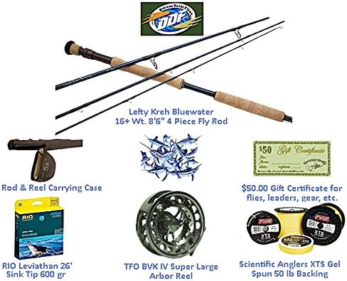 The Ultimate Billfish/Sailfish Fly Fishing Outfit - Lefty Kreh Bluewater 16+ Wt. Fly Rod, TFO BVK IV Reel, TFO Rod &amp; Reel Case, RIO Leviathan 26' Sink Tip 600gr, Backing &amp; $50 Gift Certificate