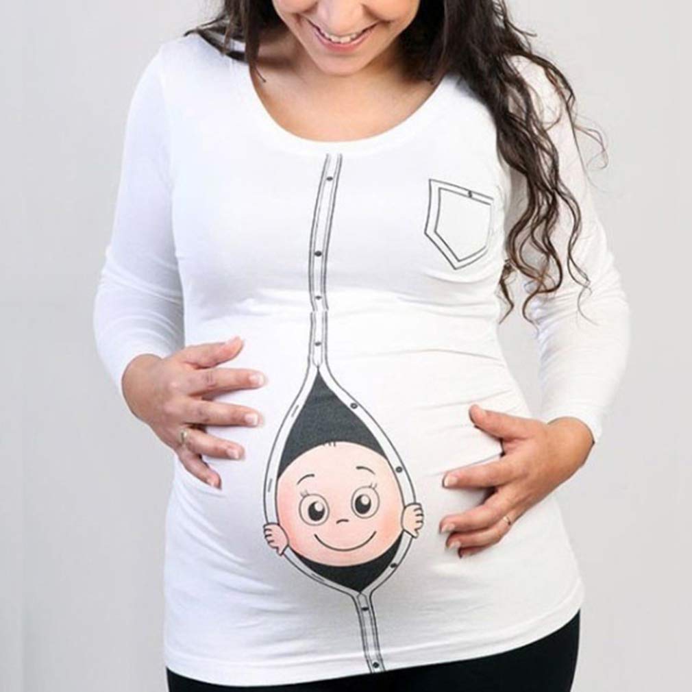 Abbigliamento premaman Yying Maternity T Shirts Divertente Bambino  Caricamento Incinta Donna T Shirt Manica Lunga Tops Tees Gravidanza Wear  urban-earth.co.uk
