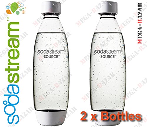 SodaStream Bottles A New Design by Yves Behar (Yves Behar) - SodaStream Carbonating Bottles (2 x White Bottles - 1 Liter / 34.0 oz.) Source / Genesis Deluxe