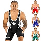 Elite Sports New Item Advanced Wrestling Singlet, Large, Black