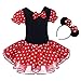 IBTOM CASTLE Toddler Girl Polka Dots Party Fancy Costume Birthday Tutu Dress up Dance Leotard Gymnastic Cosplay Gown w/Ear Headband Red 2-3 Years