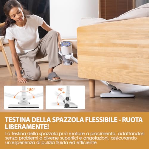VersLife S6PRO 30KPA Wireless Vacuum Cleaner, Cordless Electric Broom, Powerful Suction with Brushless Design, 30 Minutes Autonomy, HEPA Filter, for Floor and Pet Hair