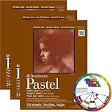 Strathmore 400 Pastel Pads 9 x 12 Inch 24 Sheets Per Pad (3-Pads) with Color Mixing Wheel