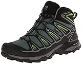 Salomon Men's X Ultra Mid 2 GTX Multifunctional Hiking Boot, Beetle Green/Black/Spring Green, 10.5 M US