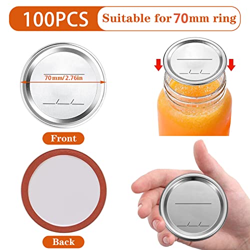 Regular Mouth Canning Lids, 100Count Mason Jar Lids for Ball, Kerr