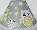Grey and Yellow Owl Lamp Shade Children's Woodland Forest Animals Lampshade Nursery Room Decor