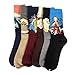 Famous Painting Art Printed Mens Dress Socks - HSELL Crazy Patterned Fun Crew Cotton Socks 6 Pack (C1)