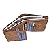 Yuhan Pretty Mens Wallet Vintage RFID Blocking Leather Bifold Wallet Trifold (PU Vertical Coffee)