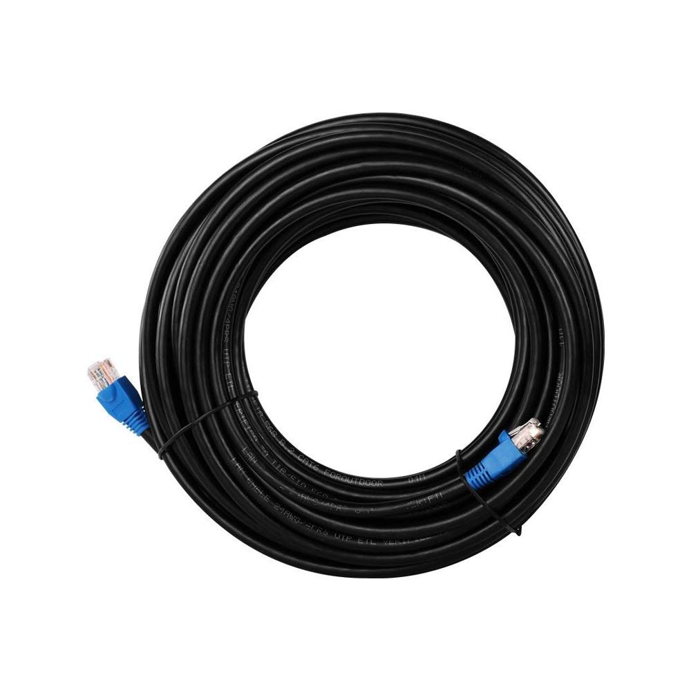 Goobay 94391 Outdoor Patch Cable CAT 6 Cable / 2-fold PE Sheath Waterproof / RJ45 Plug Ethernet Cable/Outdoor Network Cable 15m / Black/LAN Cable 15m - Image 3