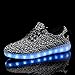 LeoVera Men's & Women's LED Shoes USB Charging Light Up Shoes Flashing Sneakers LVYZ86-Grey-42