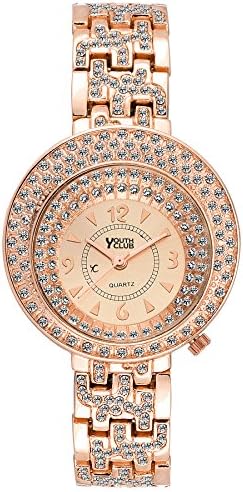 Youth Club Studded Forever Golden Dial Analog Girls Watch-VLR-RD01GL