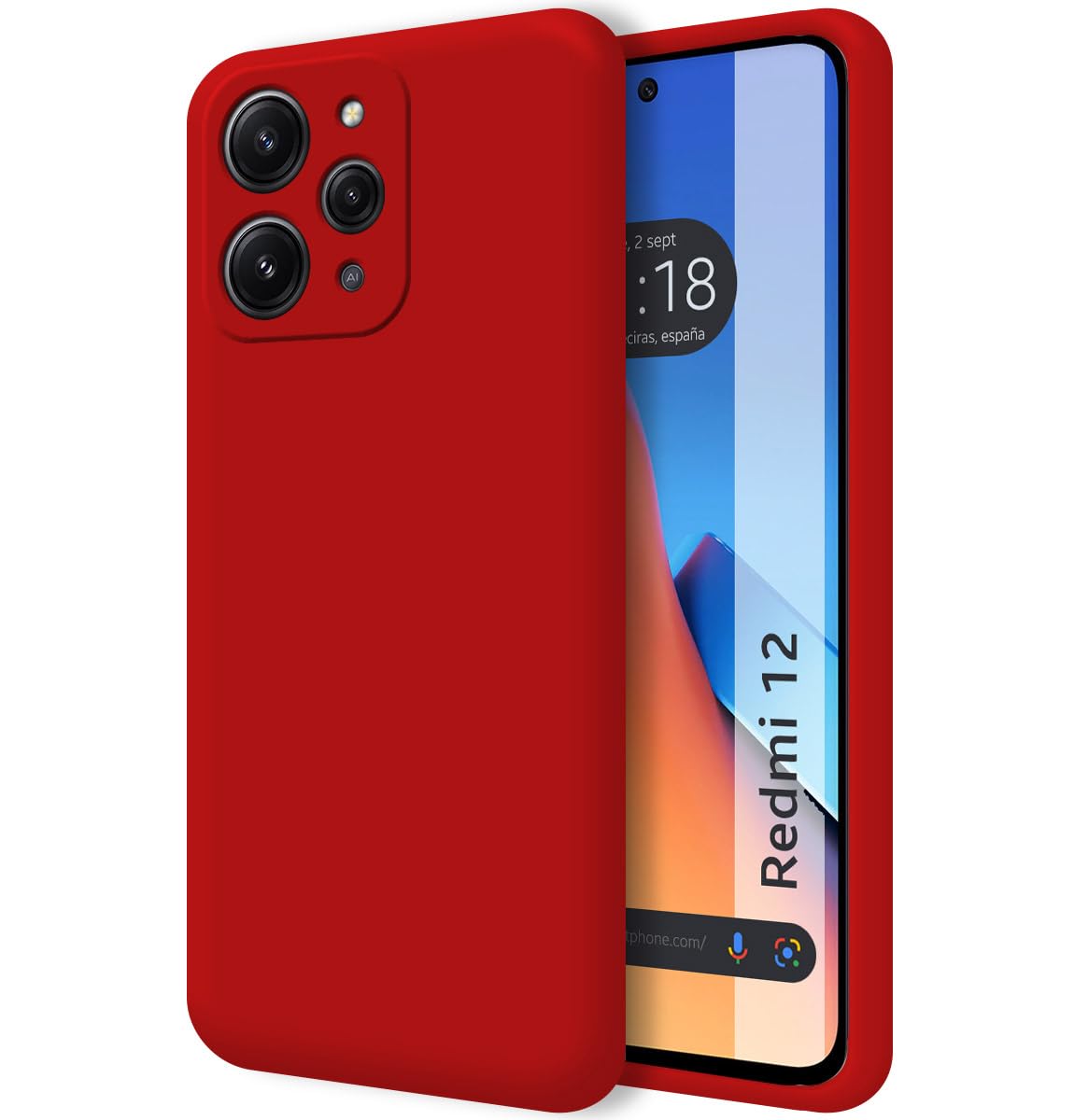 Tumundosmartphone Silicone Liquid Ultra Soft Case for Xiaomi Redmi 12 Red