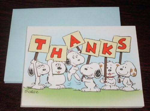 Vintage 1991 Hallmark Peanuts Baby Snoopy 4 Thank You Cards - Daisy Hill Farm Puppies - Baby Snoopy, Baby Belle, Baby Andy, Baby Marbles, Baby Olaf, Baby Spike