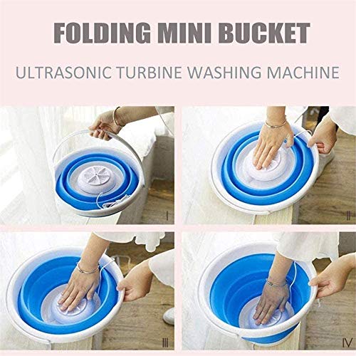 Portable Washing Machine, with 10L Folding Pail, Ultrasonic Turbine