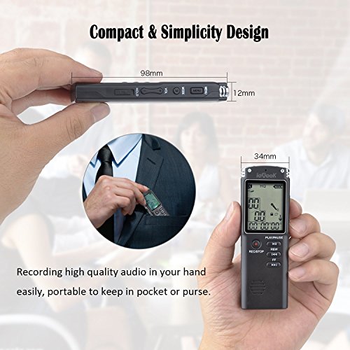 image for Digital Voice Recorder,ieGeek 8GB 1536Kbps USB Sound Audio Recorder Mu